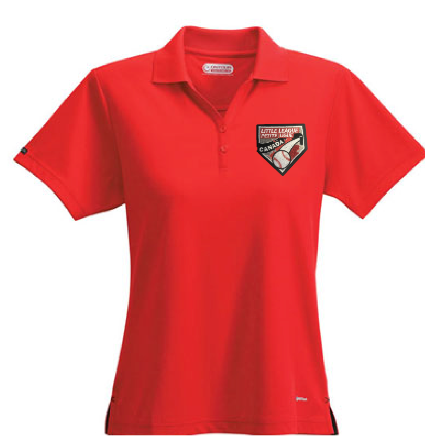 Woman's Little League Canada Polo (Black, White, Red)