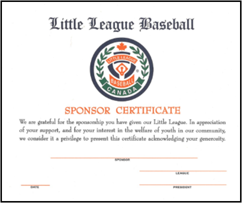 Little League® Certificates