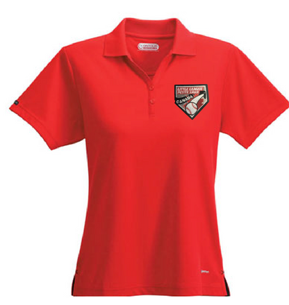 Polo Little League Canada pour femme (noir, blanc, rouge)